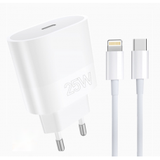 Мережевий зарядний пристрій з кабелем WUW-T86L PD 25W fast charger + USB C to lighting set (6972573338207)