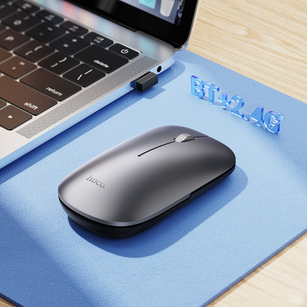Миша HOCOGM43 Adelanto dual-mode wireless mouse(rechargeable version) deep space gray (6942007671859)