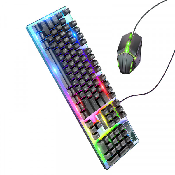 Миша + клавіатура HOCO GM18 Luminous gaming keyboard and mouse set Black (6931474783684)