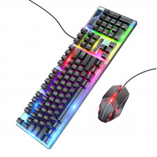 Миша + клавіатура HOCO GM18 Luminous gaming keyboard and mouse set Black (6931474783684)