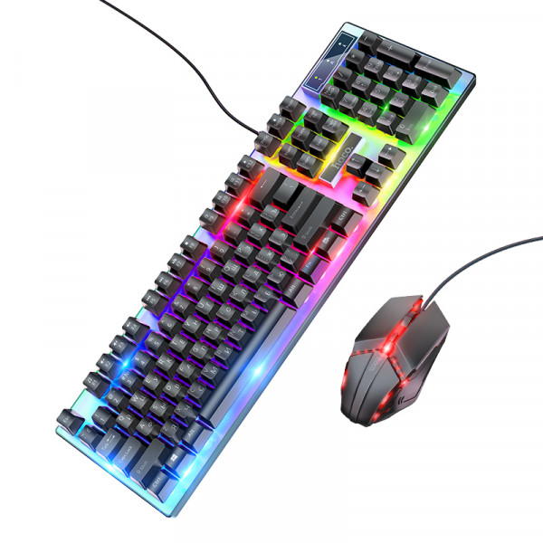 Миша + клавіатура HOCO GM18 Luminous gaming keyboard and mouse set Black (6931474783684)