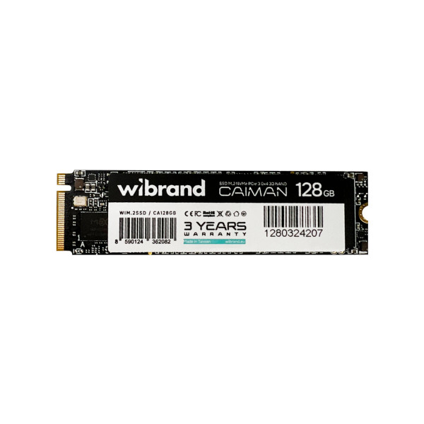 Накопичувач SSD M.2 Wibrand Caiman 128GB NVMe 2280 PCIe 3.0 3D NAND
