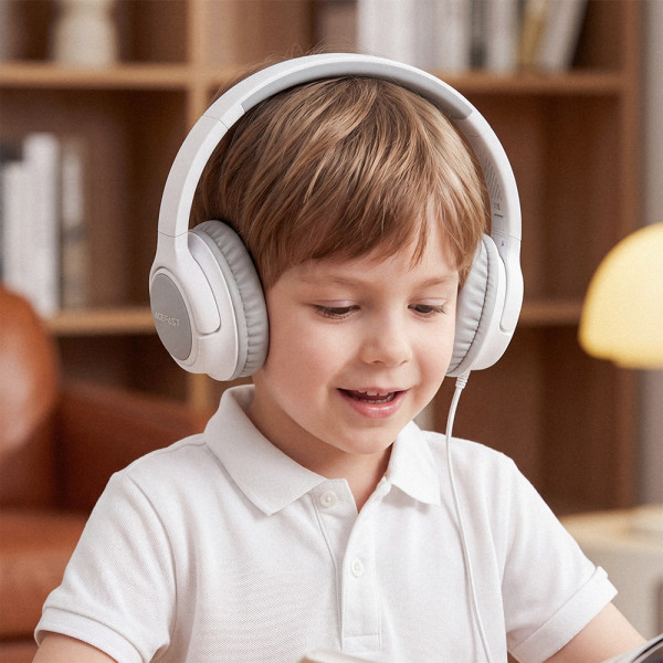 Навушники дротові ACEFAST H18 wired headset for kids Grey White (6974316287032)