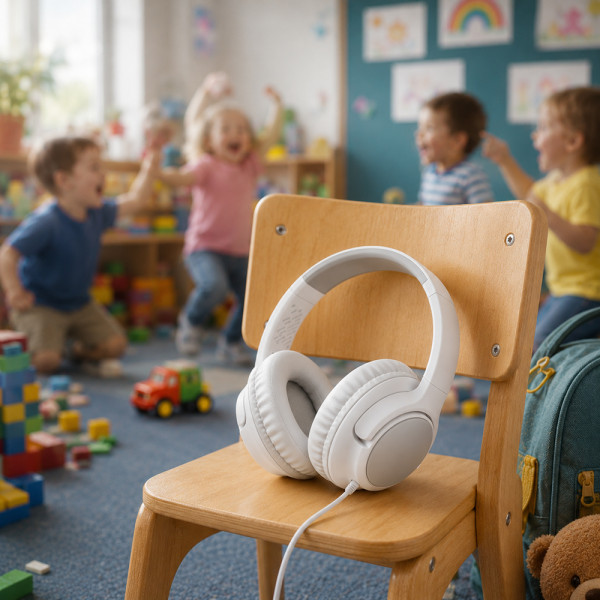 Навушники дротові ACEFAST H18 wired headset for kids Grey White (6974316287032)