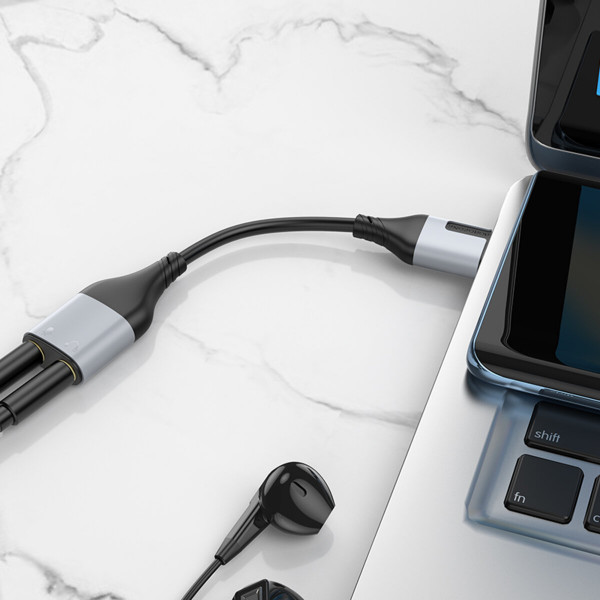 Перехідник BOROFONE BV19 Creator 2-in-1 external sound card for headset USB to 3.5mm Чорний