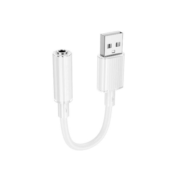 Перехідник BOROFONE BV22 Lemon external sound card USB-A to 3.5 Білий