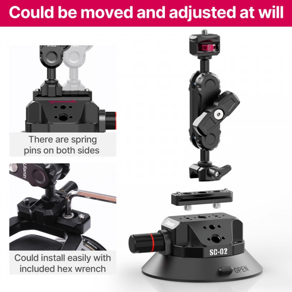 Присоска з швидкозмінним кріпленням Ulanzi SC-02 Extended Vacuum Suction Cup 4.5 inches (3090)