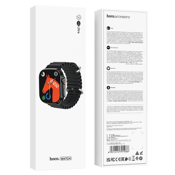 Смарт-годинник HOCO Y12 Ultra smart sports watch(call version) Black
