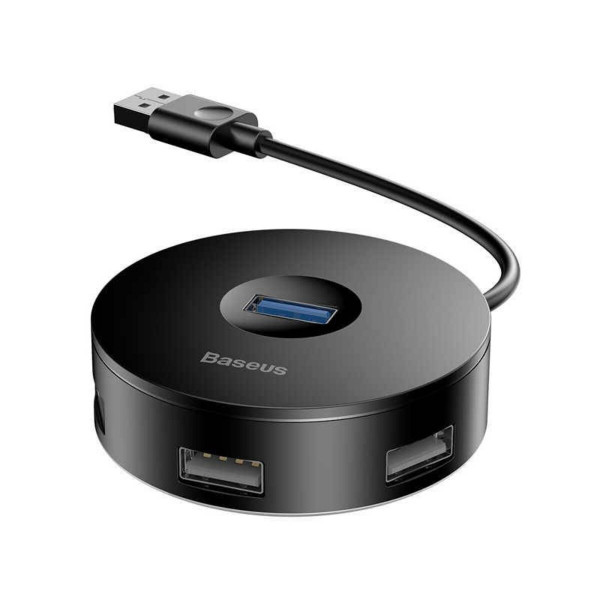 USB-хаб Baseus round box HUB adapter （USB3.0 to USB3.0*1+USB2.0*3）Чорний