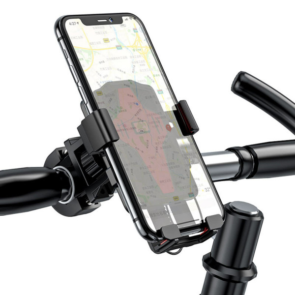 Велотримач для телефона HOCO CA73 Flying one-touch bicycle and motorcycle universal holder Black＆Red