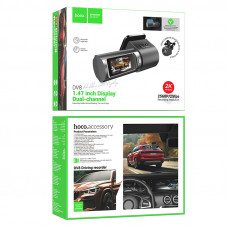 Відеореєстратор HOCO DV8 2K display hidden driving recorder(with rear camera) Black (6942007623384)