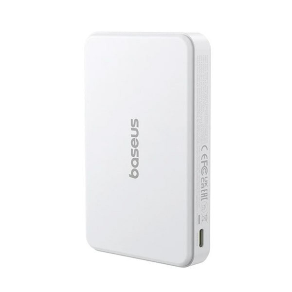 Зовнішній акумулятор Baseus Airpow Ⅱ Qi2 Magnetic Power Bank 10000mAh 22.5W Moon White（With Simple Series Charging Cable Type-C to Type-C（20V/3A）30cm