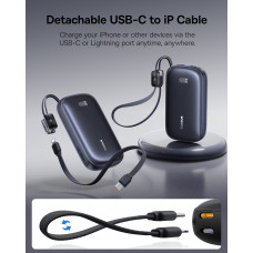 Зовнішній акумулятор Baseus EnerFill FC21 Qpow 3 Ultra Digital Display Power Bank with Detachable Cable 20000mAh 22.5W Cosmic Black (E0027M00)