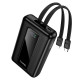 Зовнішній акумулятор HOCO J162A Full power 22.5W+PD20W fully compatible power bank with two cables(20000mAh) Black (6942007663083)