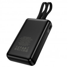Зовнішній акумулятор HOCO J162A Full power 22.5W+PD20W fully compatible power bank with two cables(20000mAh) Black (6942007663083)