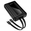 Зовнішній акумулятор HOCO J162A Full power 22.5W+PD20W fully compatible power bank with two cables(20000mAh) Black (6942007663083)