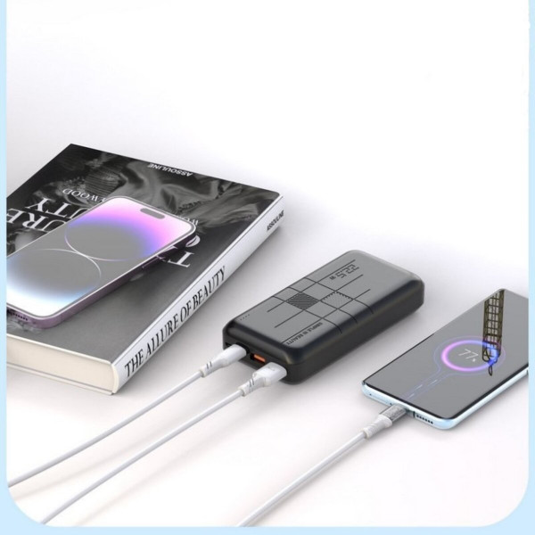 Зовнішній акумулятор XO PR188 fast charge light display PD20W+QC22.5W 20000mAh Black