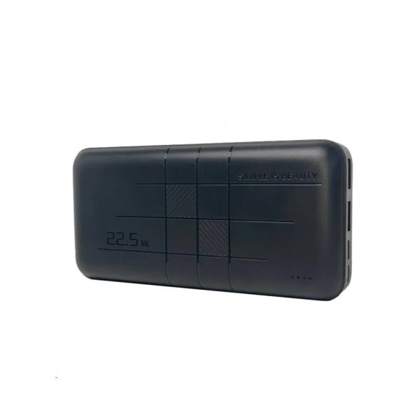 Зовнішній акумулятор XO PR188 fast charge light display PD20W+QC22.5W 20000mAh Black