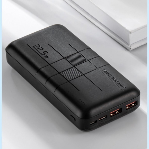 Зовнішній акумулятор XO PR188 fast charge light display PD20W+QC22.5W 20000mAh Black