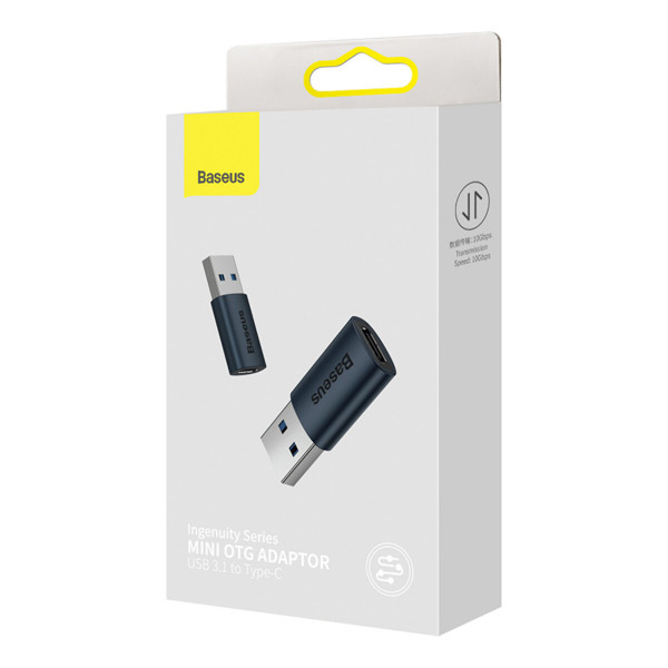 Адаптер Baseus Ingenuity Series Mini OTG Adaptor USB 3.1 to Type-C Blue