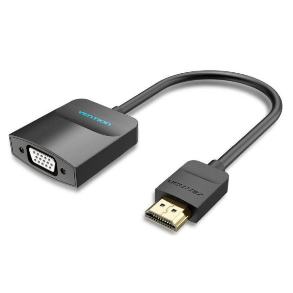 Адаптер Vention HDMI to VGA Converter with Female Micro USB and Audio Port 0.15M Чорний (42161)
