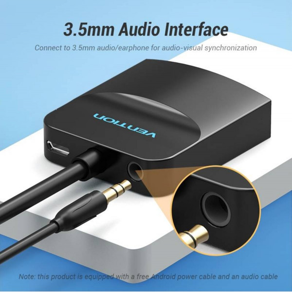 Адаптер Vention HDMI to VGA Converter with Female Micro USB and Audio Port 0.15M Чорний (42161)