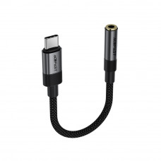 Аудіокабель ACEFAST J12 USB-C to 3.5mm audio converter Black (6974316285281)