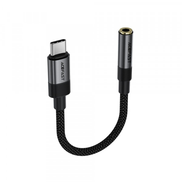Аудіокабель ACEFAST J12 USB-C to 3.5mm audio converter Black (6974316285281)