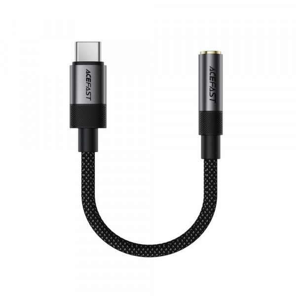 Аудіокабель ACEFAST J12 USB-C to 3.5mm audio converter Black (6974316285281)