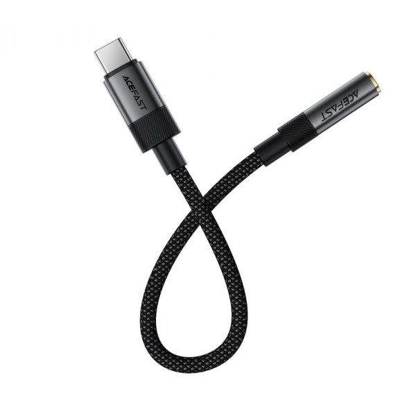 Аудіокабель ACEFAST J12 USB-C to 3.5mm audio converter Black (6974316285281)