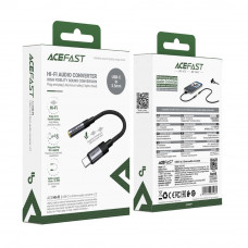 Аудіокабель ACEFAST J12 USB-C to 3.5mm audio converter Black (6974316285281)