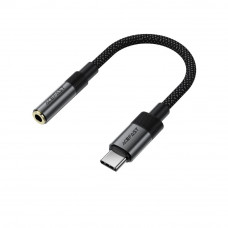 Аудіокабель ACEFAST J12 USB-C to 3.5mm audio converter Black (6974316285281)