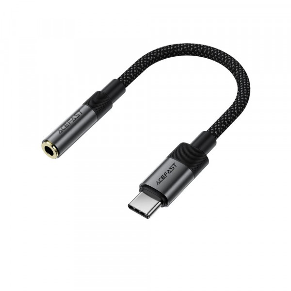 Аудіокабель ACEFAST J12 USB-C to 3.5mm audio converter Black (6974316285281)