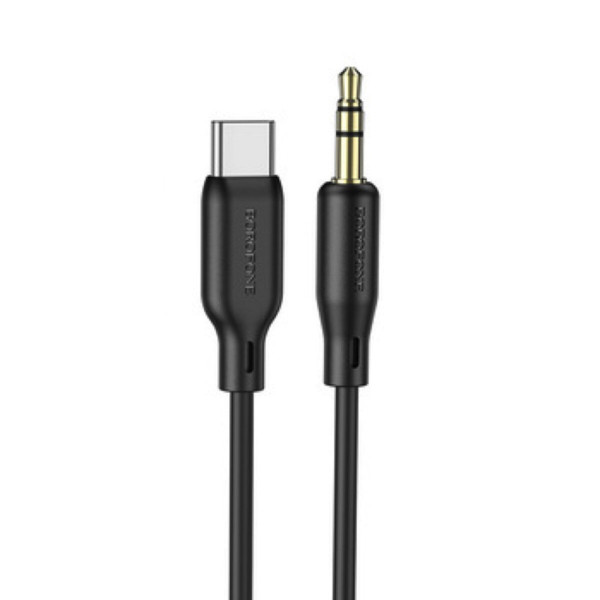 Аудіокабель BOROFONE BL18 Type-C silicone digital audio conversion cable Black
