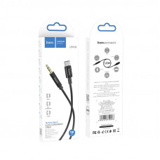 Аудіокабель HOCO UPA19 Type-C to 3.5mm male, nylon braid, 1m, Black (6931474759948)