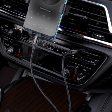 Аудіокабель HOCO UPA19 Type-C to 3.5mm male, nylon braid, 1m, Black (6931474759948)