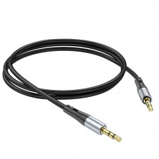 Аудіокабель HOCO UPA22 3.5mm male to 3.5mm male, silicone, 1m, Black (6931474769459)