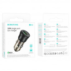Автомобільний зарядний пристрій BOROFONE BZ23 Noble single-port QC3.0 car charger Transparent Black (6941991106903)