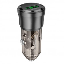 Автомобільний зарядний пристрій BOROFONE BZ23 Noble single-port QC3.0 car charger Transparent Black (6941991106903)