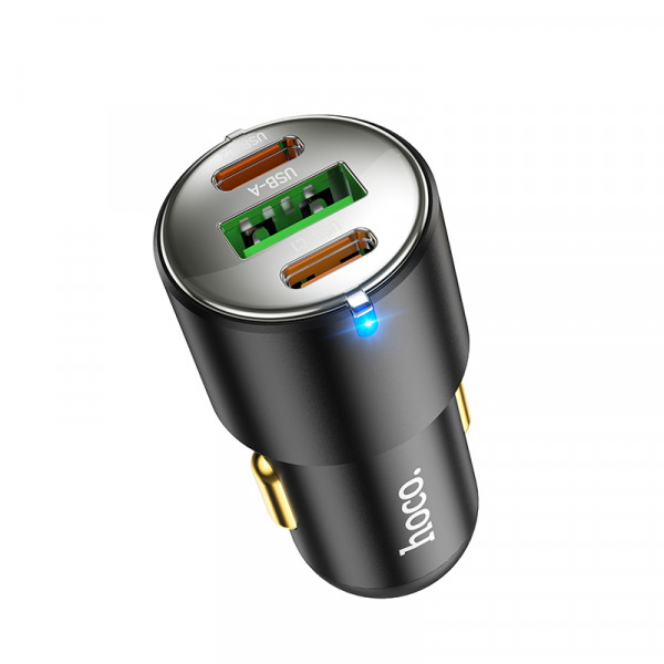 Автомобільний зарядний пристрій HOCO NZ6 PD45W 3-port(2C1A) car charger Black (6931474765185)