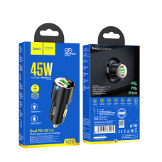 Автомобільний зарядний пристрій HOCO NZ6 PD45W 3-port(2C1A) car charger Black (6931474765185)