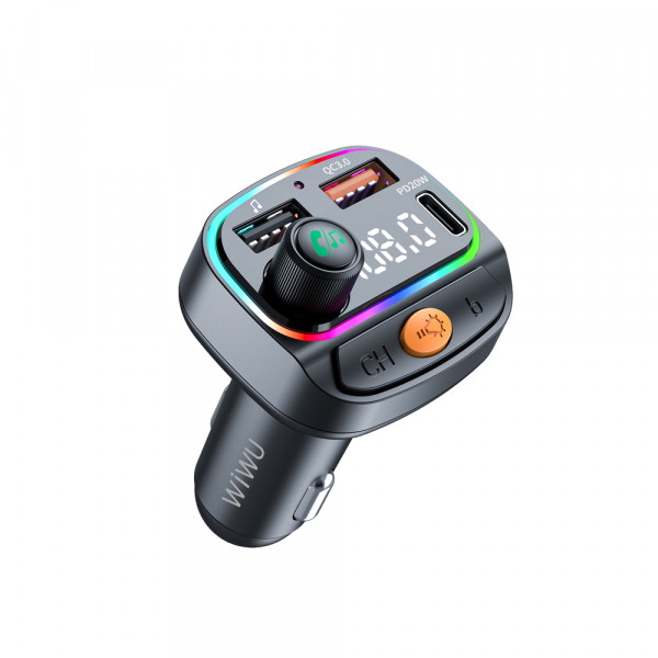 Автомобільний зарядний пристрій WIWU MP3 Car Charger Wi-QC031 Black (6977703653564)