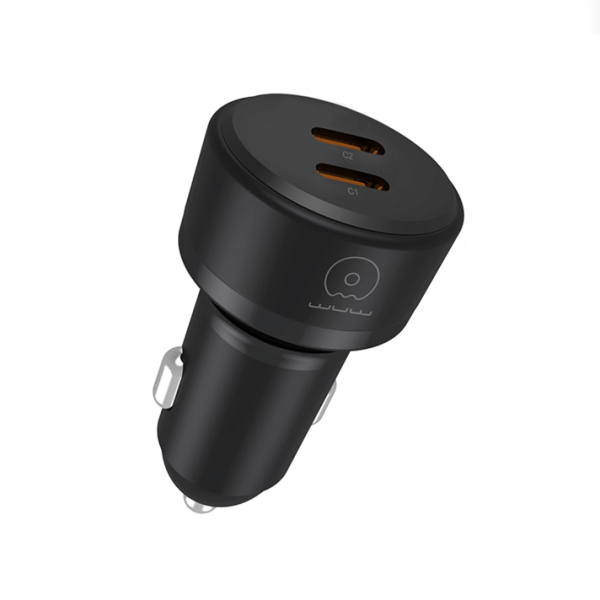 Автомобільний зарядний пристрій WUW-C243 PD20W+ PD20W black (6972573338351)