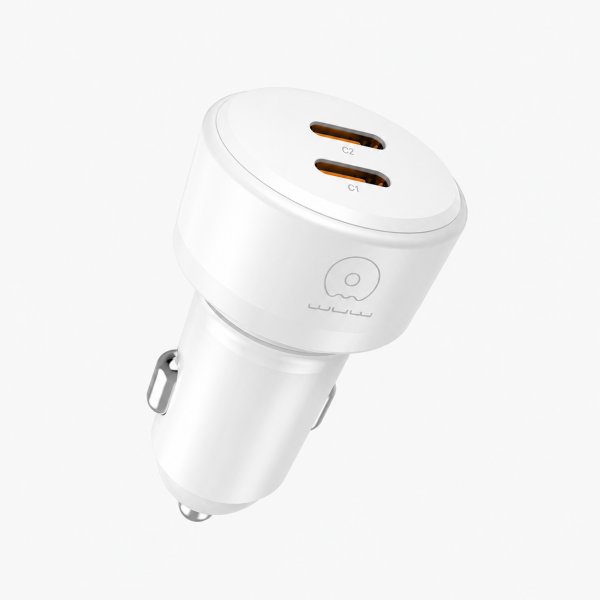 Автомобільний зарядний пристрій WUW-C243 PD20W+ PD20W White (WUW-C243W)
