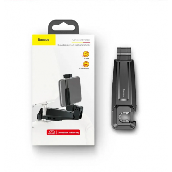 Автотримач для телефона Baseus Backseat Vehicle Phone Holder Hook Black