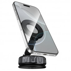 Автотримач для телефона BOROFONE BH140 Gloria vacuum suction cup magnetic ring holder(multi-scene) black metal gray (6941991125577)