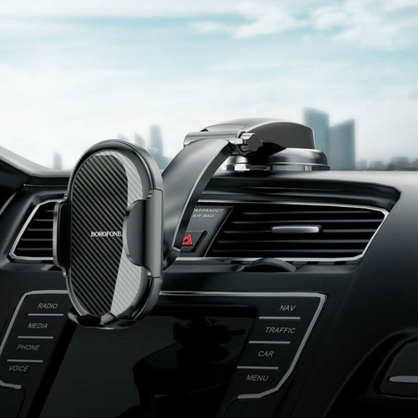 Автотримач для телефона BOROFONE BH73 Charm press type center console car holder Чорний