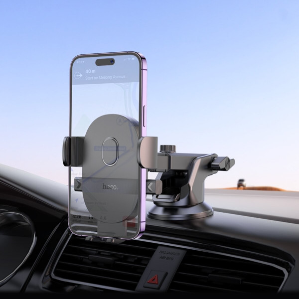 Автотримач для телефона HOCO H19 Mighty one-button car holder(center console) Чорний