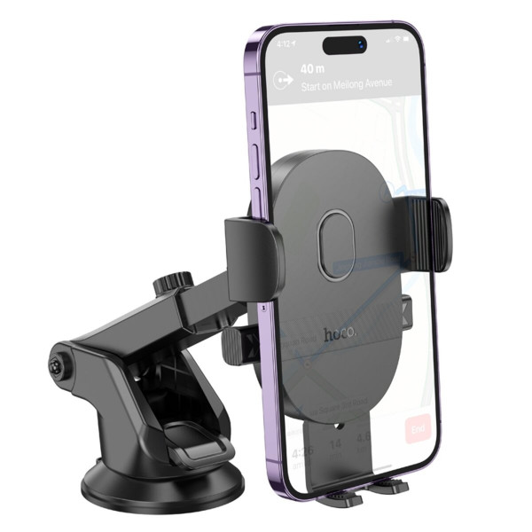Автотримач для телефона HOCO H19 Mighty one-button car holder(center console) Чорний