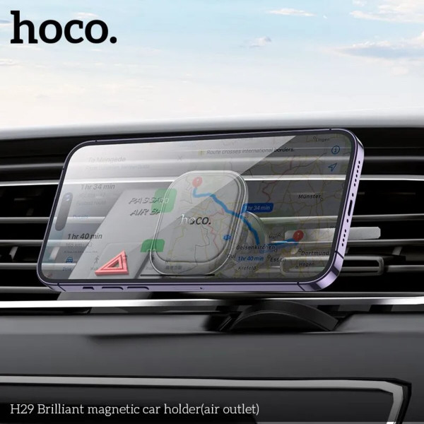 Автотримач для телефона HOCO H29 Brilliant magnetic car holder(air outlet) Чорний
